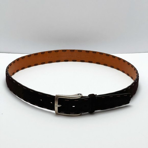 VICTOR VICTORIA Suede Leather Belt Italy 32" - 38" Waist Vintage Genuine… - Picture 2 of 13